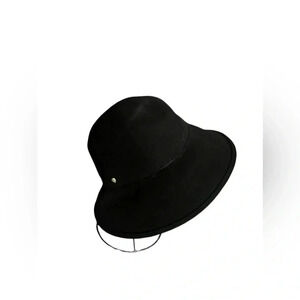 NWT HELEN KAMINSKI Australia Cloche Black Hat Fall Bow Rabbit Felt